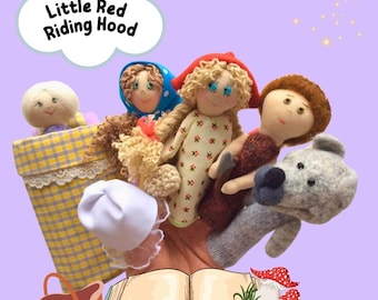 Little Red Riding Hood – handmade felted wool finger puppets sSet