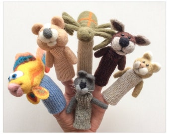 Wool finger puppets House Animals