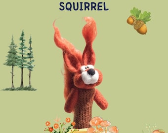 Finger wool puppet funny Squirrel