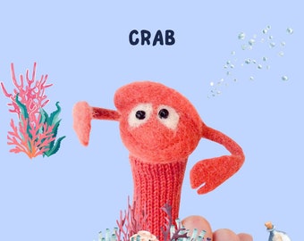 Finger Wool Puppet Crab
