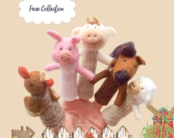 Farm animal finger puppets