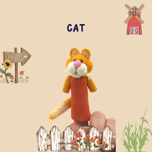 Marioneta de lana de dedo de gato pequeño
