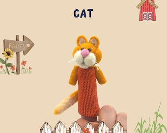 Little Cat finger wool puppet