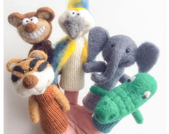 Wolle - Jungele Tiere/Dschungeltiere - Fingerpuppen, Fingerpuppen