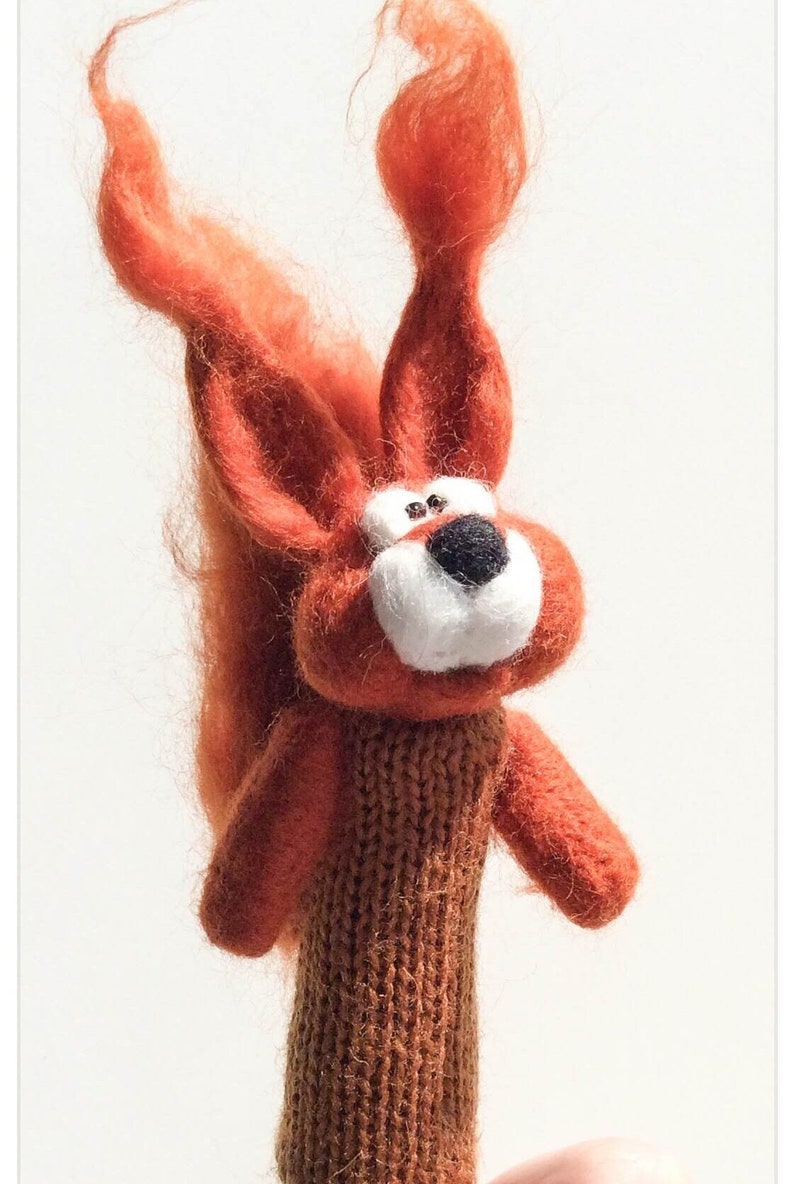 Finger wool puppet funny Squirrel image 2