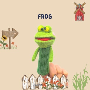 Finger wool puppet - Frog.