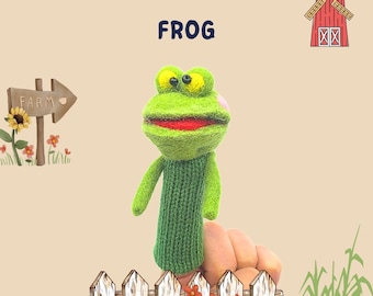 Finger wool puppet - Frog.