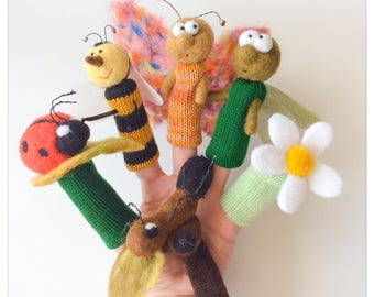 Fingerwolle Puppen Insekten.