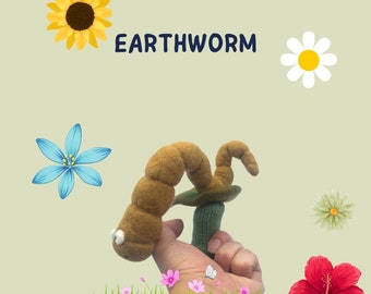 Finger Wool Puppet Earthworm