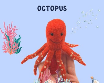 Finger wool puppet Octopus.