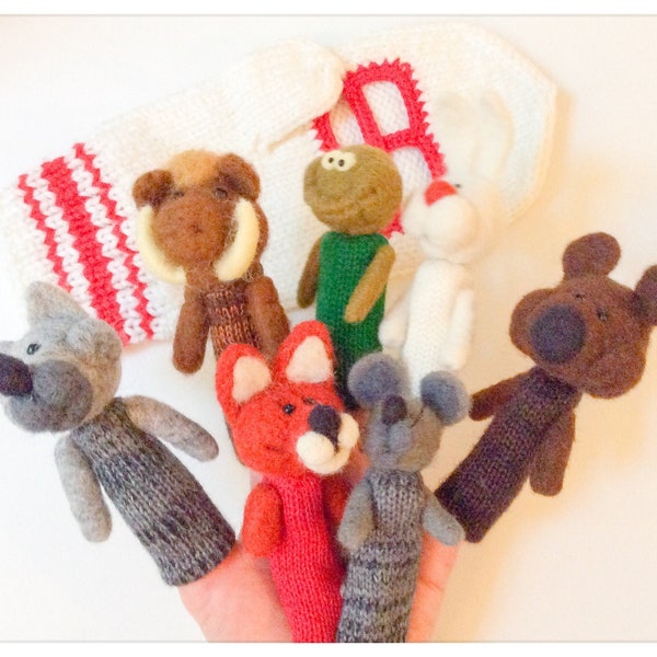 Finger wool puppets The Mitten.