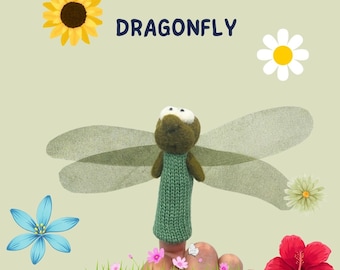 Finger wool puppet Dragonfly