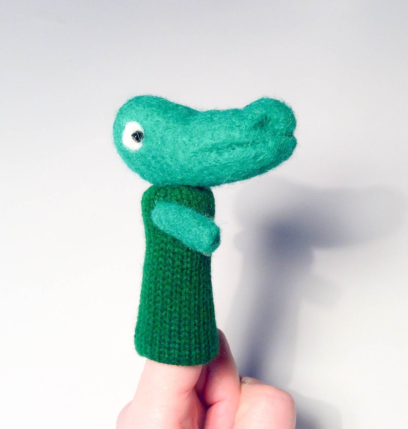 Finger wool puppet Сrocodile. Finger wool puppet Сrocodile.