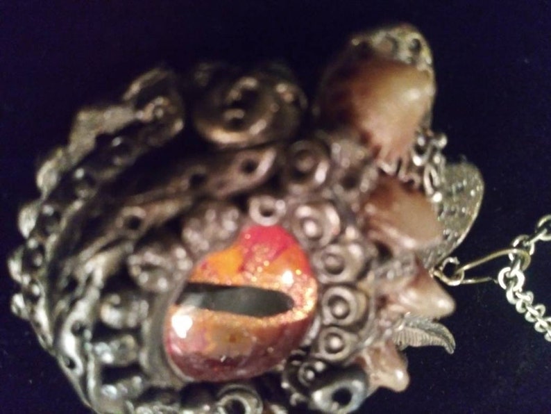 Black Forrest dragon eye pendant fire eyed dragon necklace dragon warrior charm