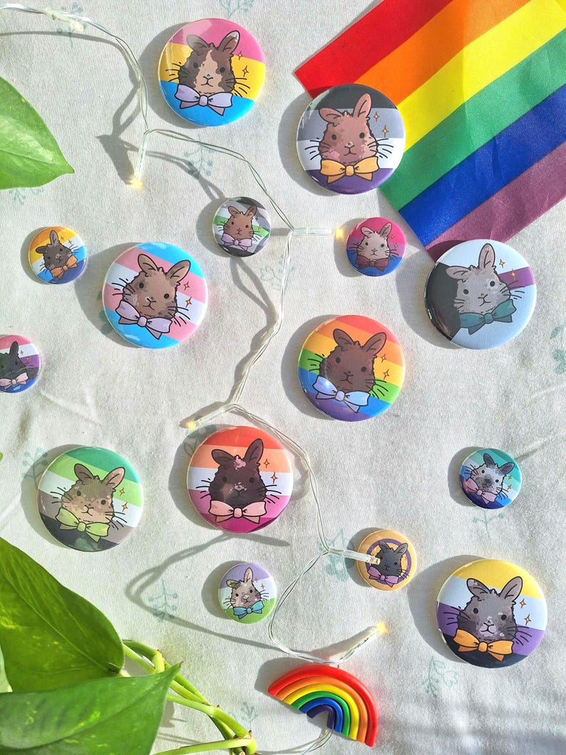 Pride Bunny Button Pins