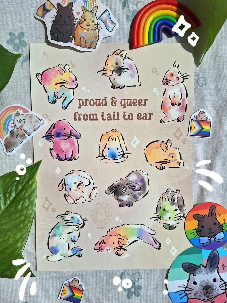 Proud & Queer From Tail to Ear! Print