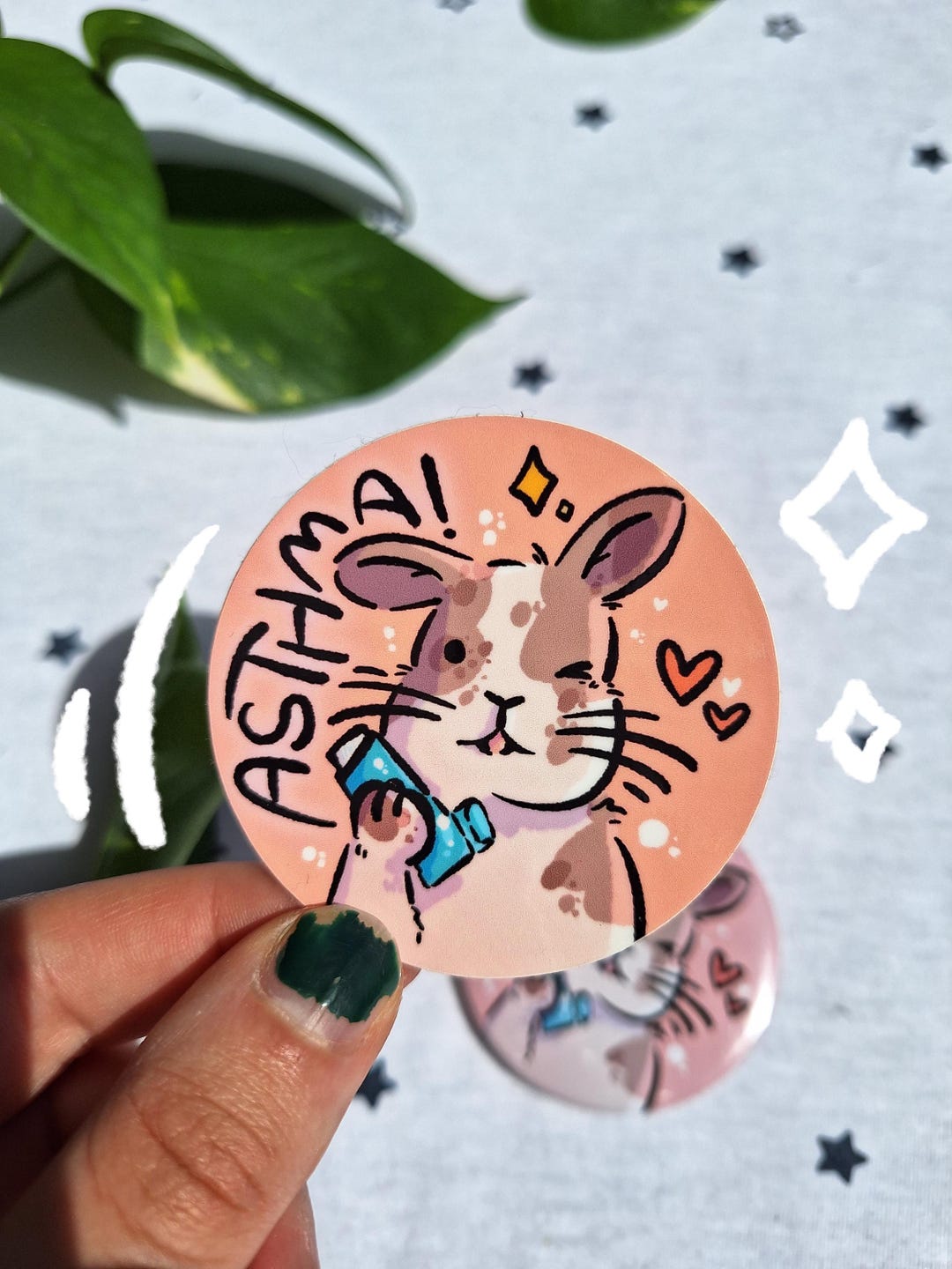 Asthma Chronic Illness Bunny Sticker | Adorable Invisible Disability ...