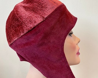 Aviator earflap hat in maroon 23-24”