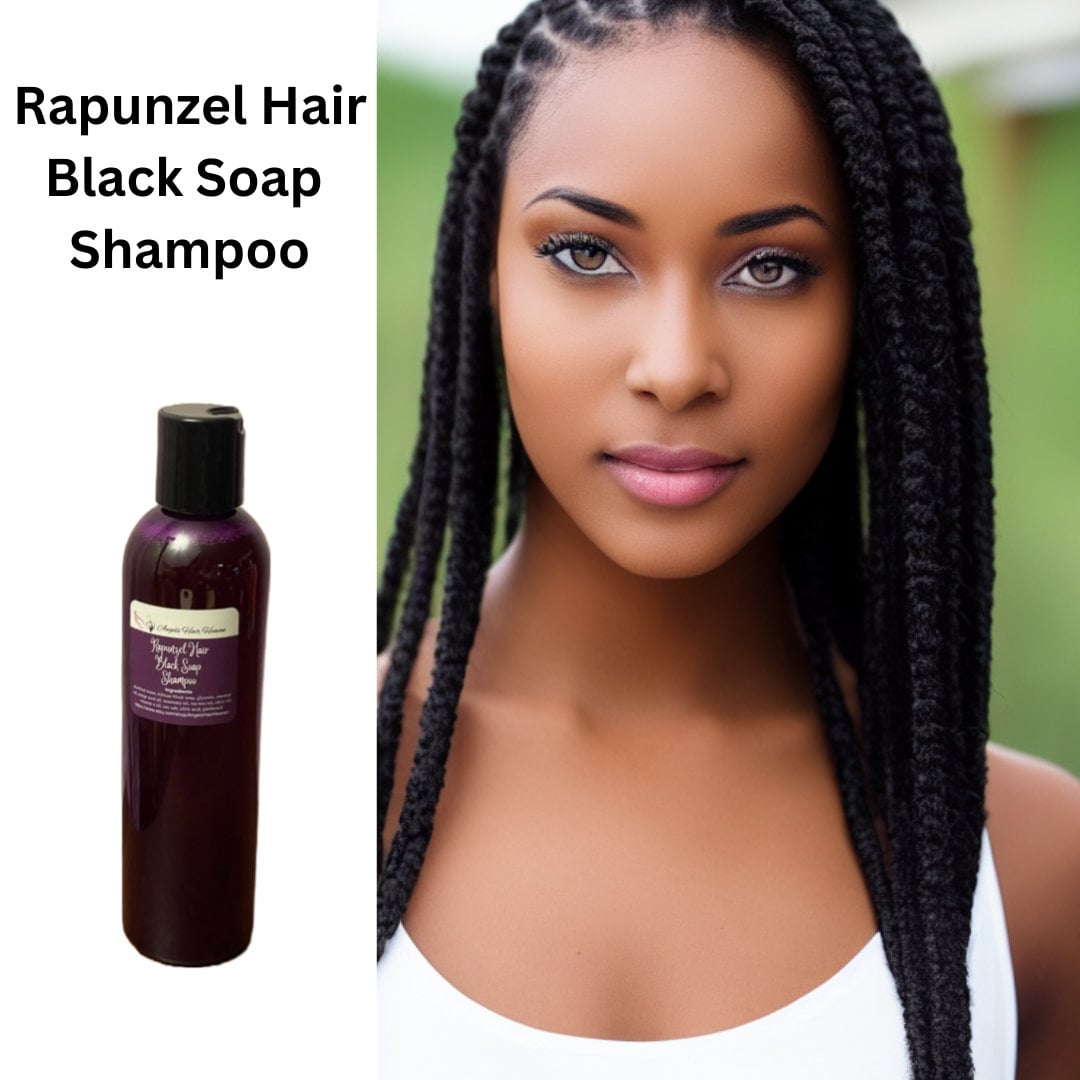 8 Oz Rapunzel Hair Black Soap Shampoo Vitamin E Oil Scalp Etsy