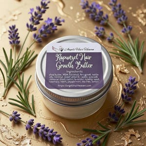 Rapunzel Hair Growth Butter – Handmade Whipped Hair & Scalp Treatment with shea butter, essential oils for dry hair, super grow hair cream