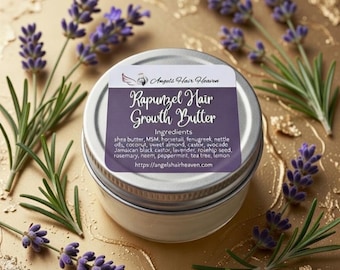 Rapunzel Hair Growth Butter – Handmade Whipped Hair & Scalp Treatment with shea butter, essential oils for dry hair, super grow hair balm