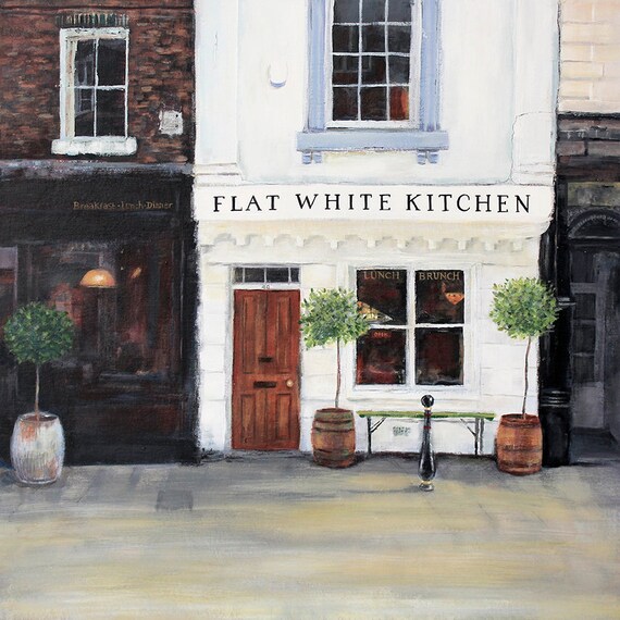 Card Flat White Kitchen Cafe Scene Durham Durham City Etsy