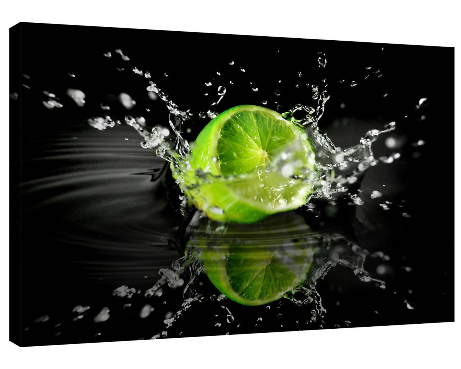 Lime Green Water Splash Canvas Wall Art Print Various Sizes Etsy UK
