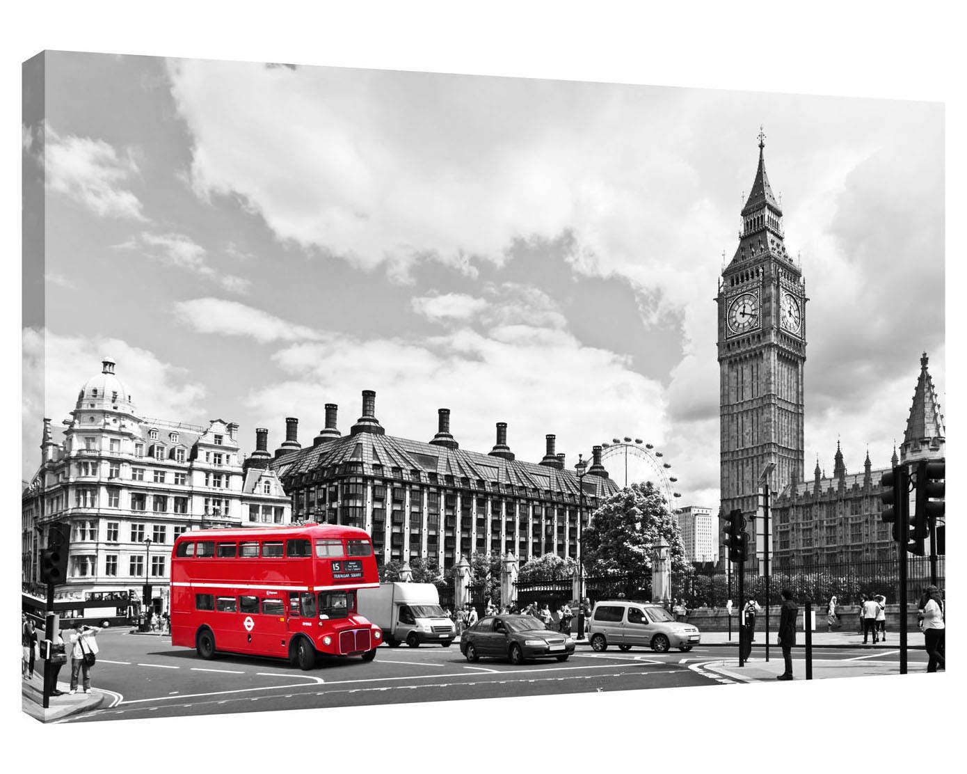 Black and White Print Red London Bus Canvas Wall Art Picture | Etsy