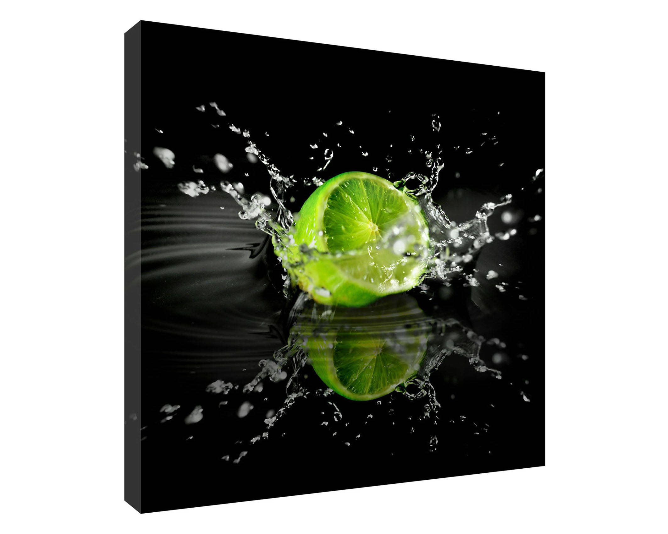 Lime Green Water Splash Canvas Wall Art Print Square Canvas - Etsy UK