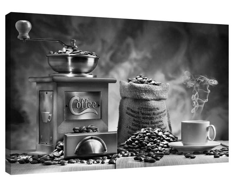 Retro Kitchen Coffee Grinder Canvas Wall Art Print Etsy