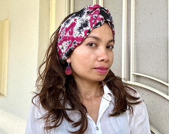 Silk Headband, Wide Headband Turban, Twist Hairband, Headband, Silk Hair Wrap, Luxury Headband, Silk Tie Dye, Unique Gift, For Hair, For Her