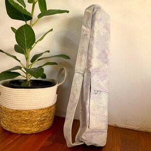 Handmade Cotton Yoga Mat Bag: Standard Size Exercise Carry Bag Bag - a