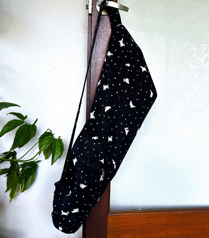 Handmade Cotton Yoga Mat Bag: Standard Size Exercise Carry Bag image 4