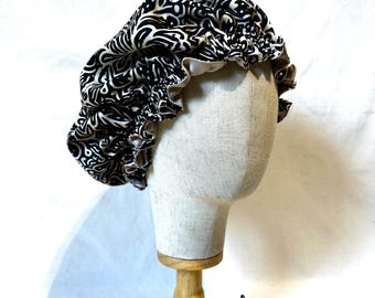 Cuffia da notte in broccato di seta: cuffia reversibile in raso per capelli