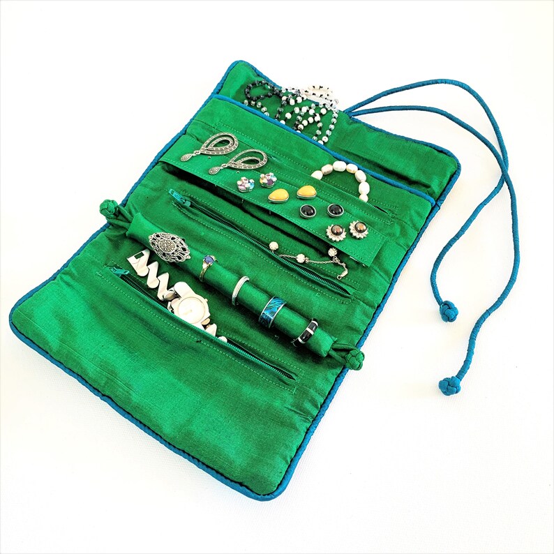 Silk Jewelry Roll Travel Jewelry Case Silk Jewelry Roll Etsy
