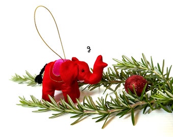 Ornement d’éléphant, Ensemble de 3 éléphants, Objet de collection d’éléphants, Amoureux des éléphants, Ornement festif, Décoration d’arbre de Noël, Cadeau de Noël