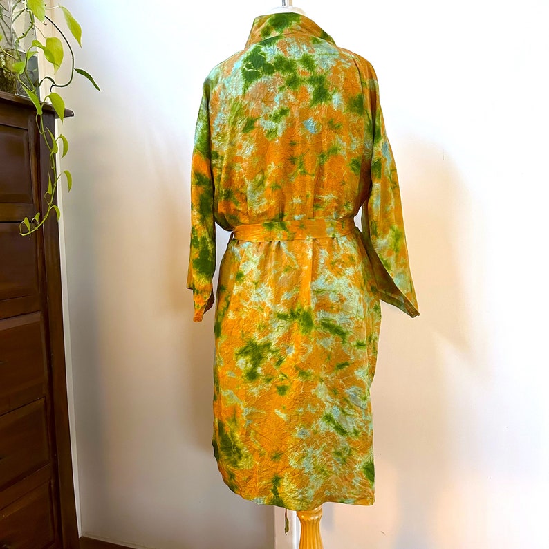 Silk Kimono Robe, Dressing Robe, Women's Lounge Wear, Kimono Jacket, Duster Robe, Silk Bridal Robe, Silk Wear, Gift for Her, Christmas Gift image 3