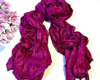 Bufanda de seda teñida a mano: chal largo, ligero y versátil