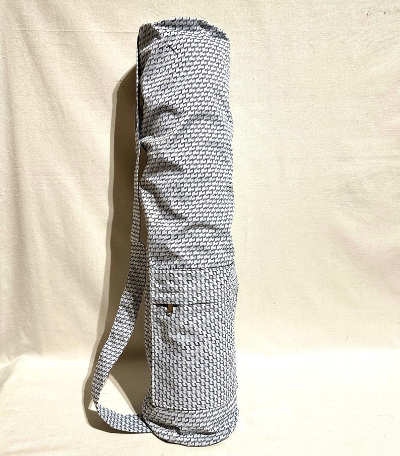 Handmade Cotton Yoga Mat Bag: Standard Size Exercise Carry Bag image 10