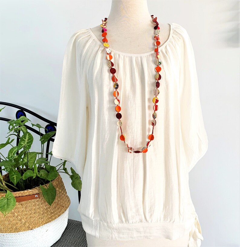 Kimono Necklace Vintage Kimono Recycle Kimono Fabric Etsy