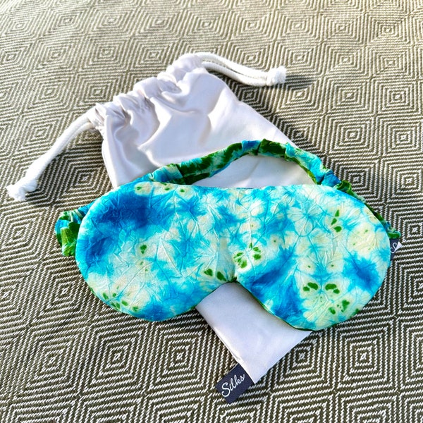 Silk Eyes Mask, Mulberry Silk, Silk Tie Dye, Handcrafted Silk, Travel Sleep Eye Mask, Sleep Mask, Pampering Gift, Christmas Gift, Gift Idea