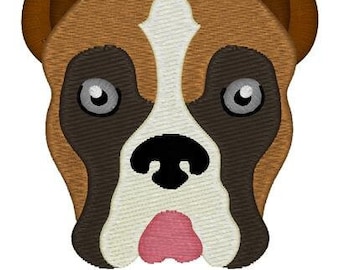 Boxer Dog Face Embroidery File
