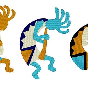 Kokopelli Dancers Embroidery File