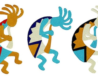 Kokopelli Dancers Embroidery File