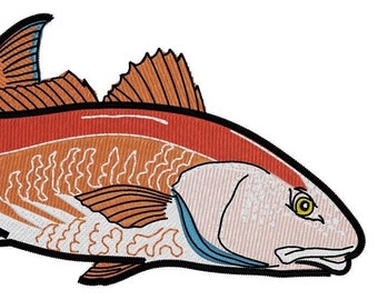 Red Drum Fish Embroidery File