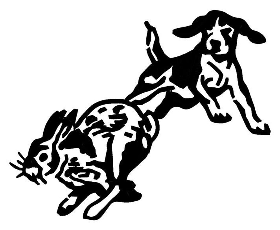 Beagle Chasing Bunny Embroidery File - Etsy