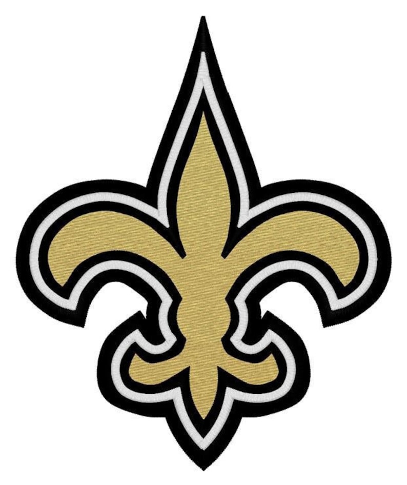 May include: A gold fleur-de-lis with a black outline and white accents.