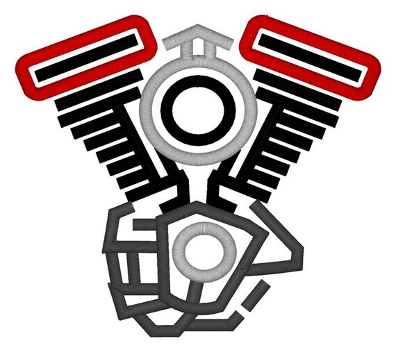 Download V Twin Motorcycle Engine Embroidery File Etsy SVG Cut Files
