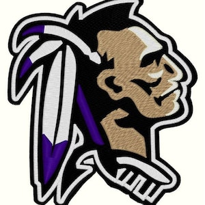 Indian Warrior Head Mascot Embroidery File