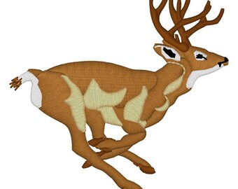 Buck Deer Running Embroidery File